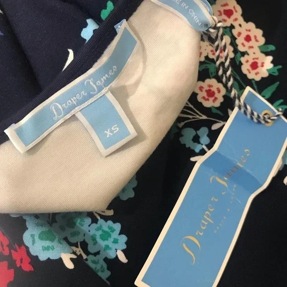 Draper James Floral Ponte A-Line Dress Navy Blue - Picture 5 of 7